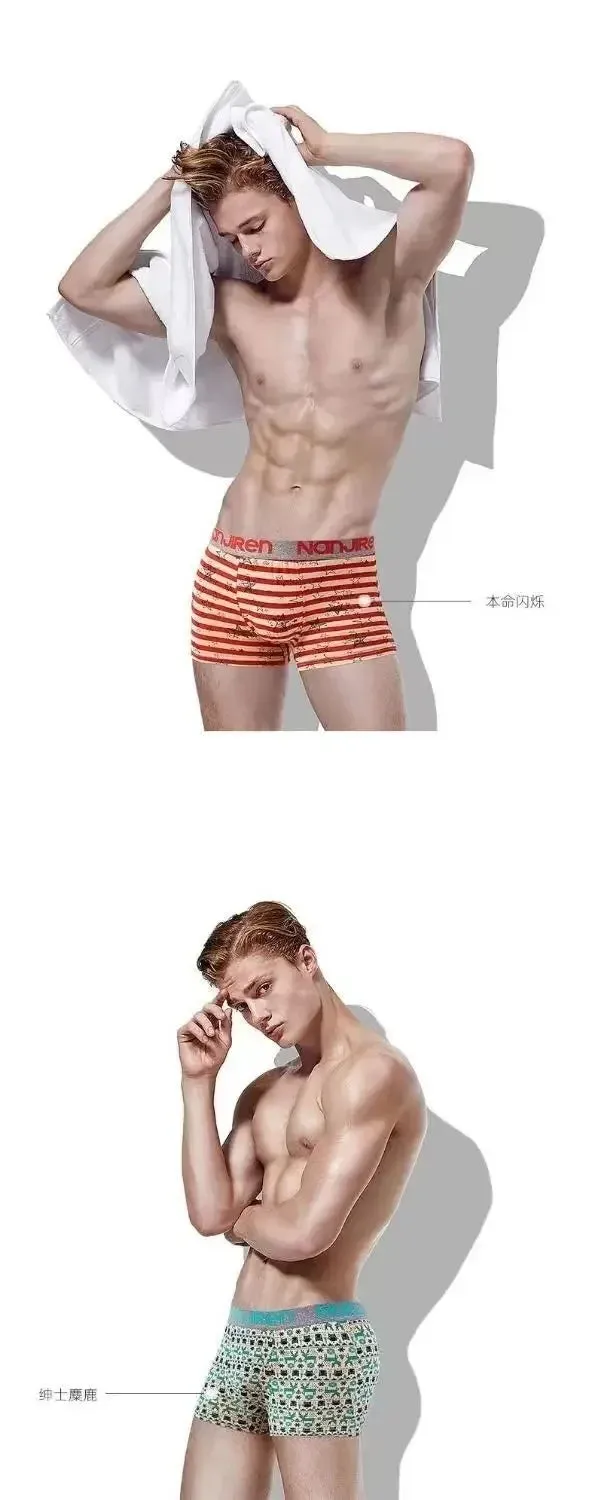 10PCS Men Underwear Sexy Underwear Comfortable Breathable Men Boxer Male Panties  Print Boxershorts Plus Size Underwear L-4XL