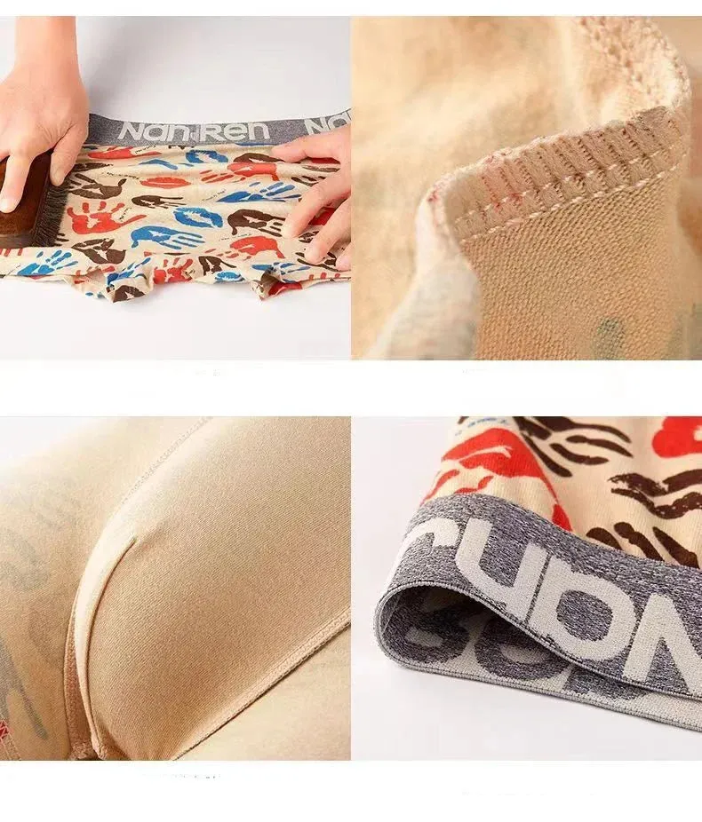 10PCS Men Underwear Sexy Underwear Comfortable Breathable Men Boxer Male Panties  Print Boxershorts Plus Size Underwear L-4XL