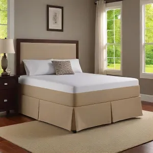 12 Inches Drop Bed Skirt Solid Taupe Egyptian Cotton 1000TC
