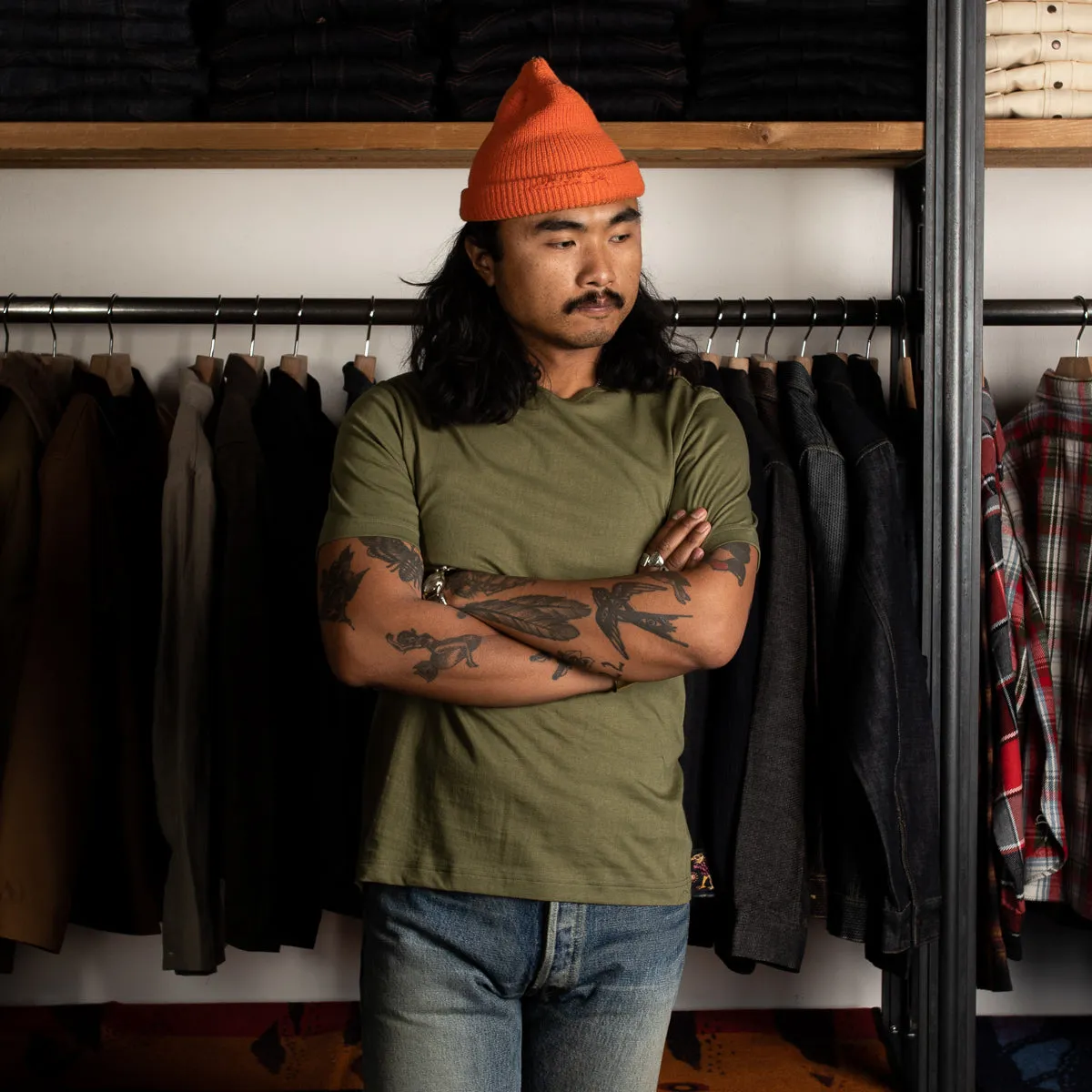 1950s Lightweight Loopwheeled Tee - Army
