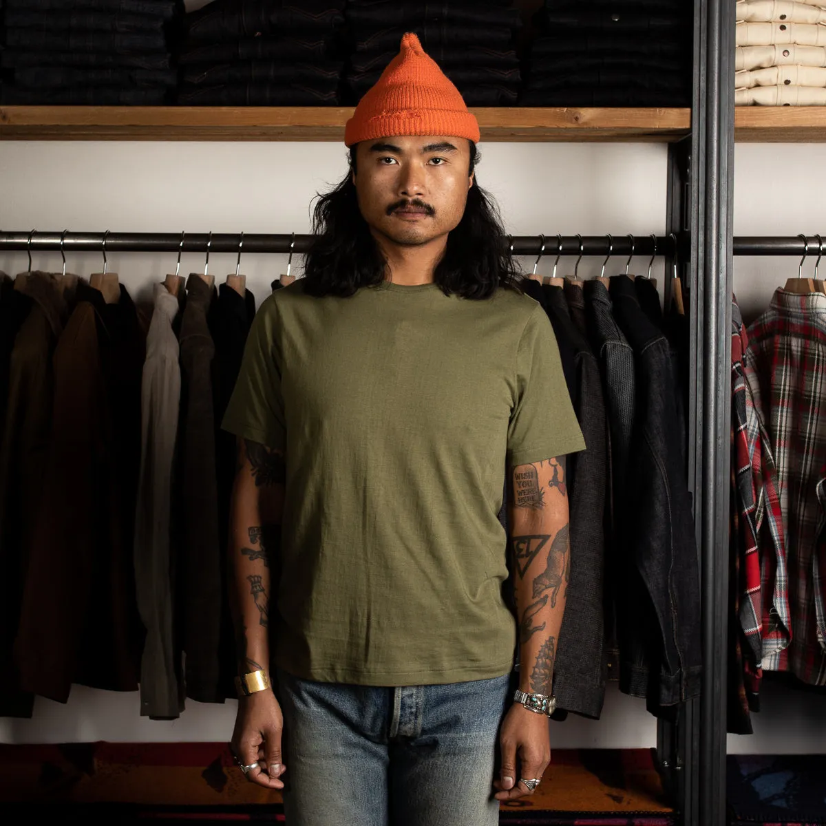 1950s Lightweight Loopwheeled Tee - Army
