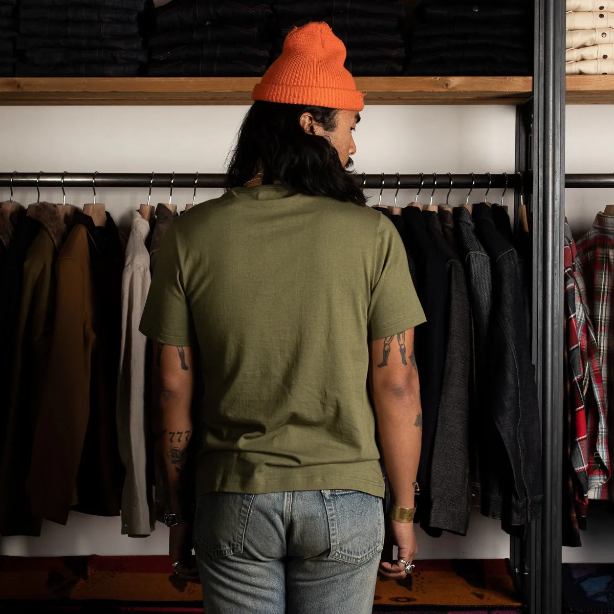 1950s Lightweight Loopwheeled Tee - Army