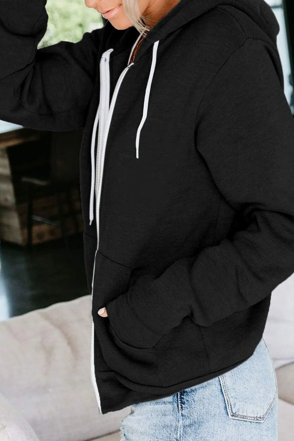 2023 Women's Casual Long Sleeve Sweatshirts Zip Up Zipper Hoodies Fashion Hooded Jackets with Pockets