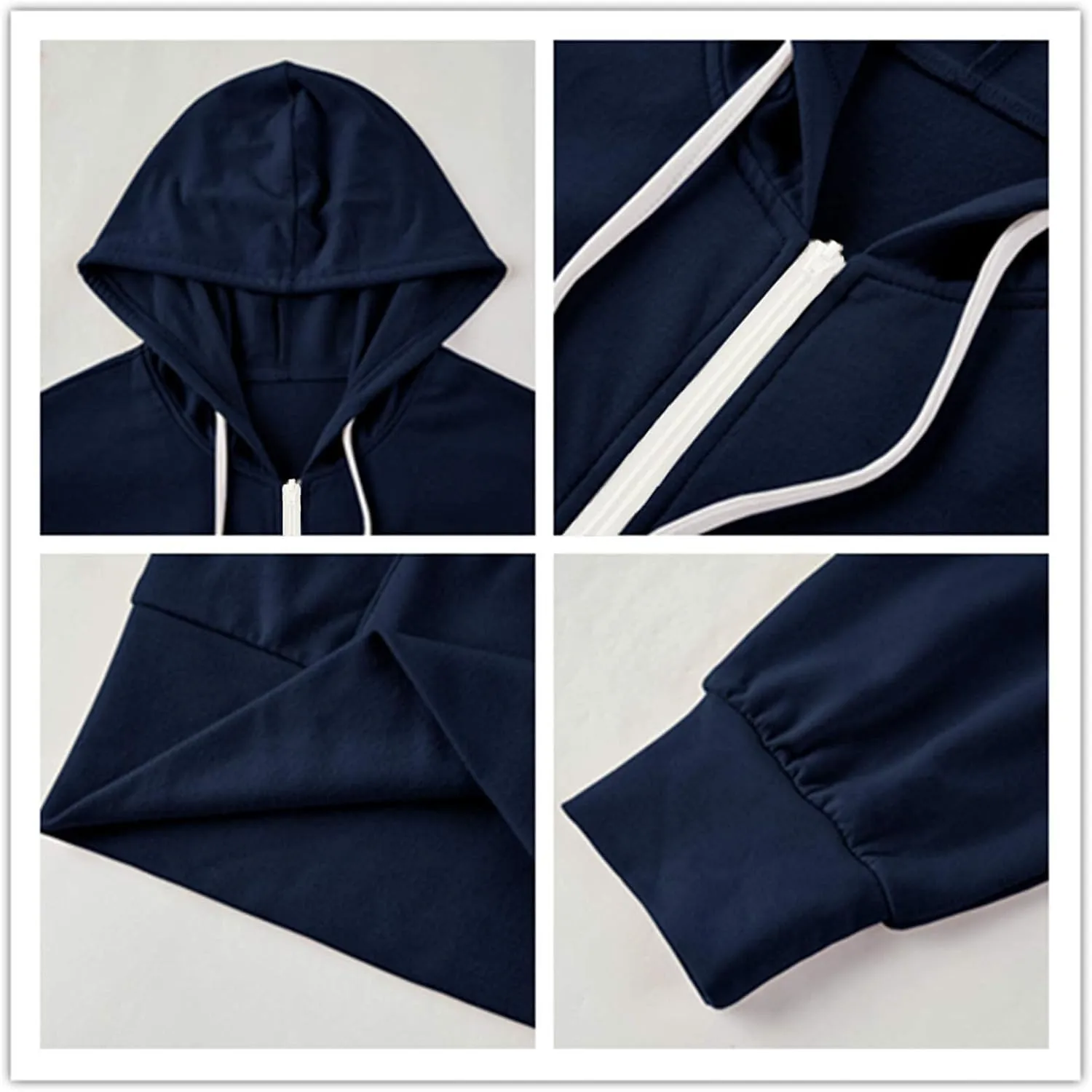 2023 Women's Casual Long Sleeve Sweatshirts Zip Up Zipper Hoodies Fashion Hooded Jackets with Pockets
