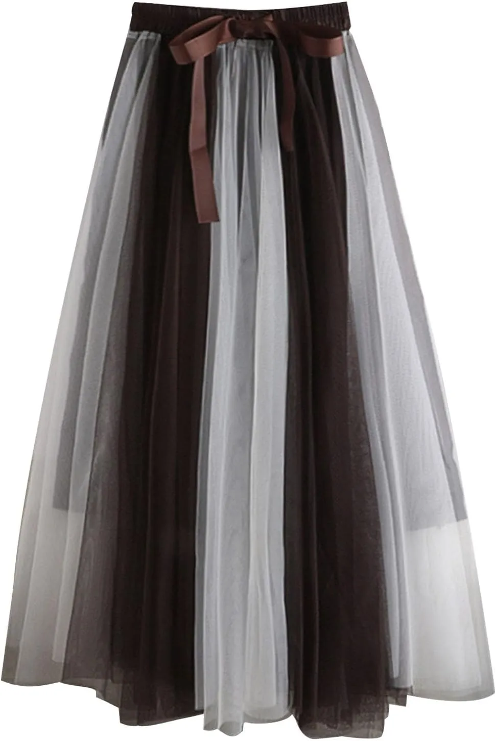 A Line Long Tulle Skirt for Women Maxi Elastic High Waist Bridesmaid Skirts for Wedding Evening Party Prom