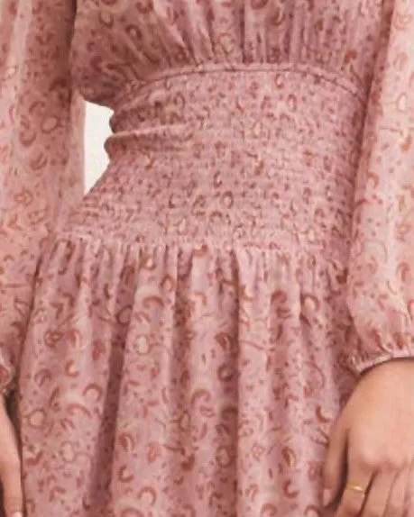Adelaide Floral Mini Dress In Shadow Mauve | Shadow Mauve