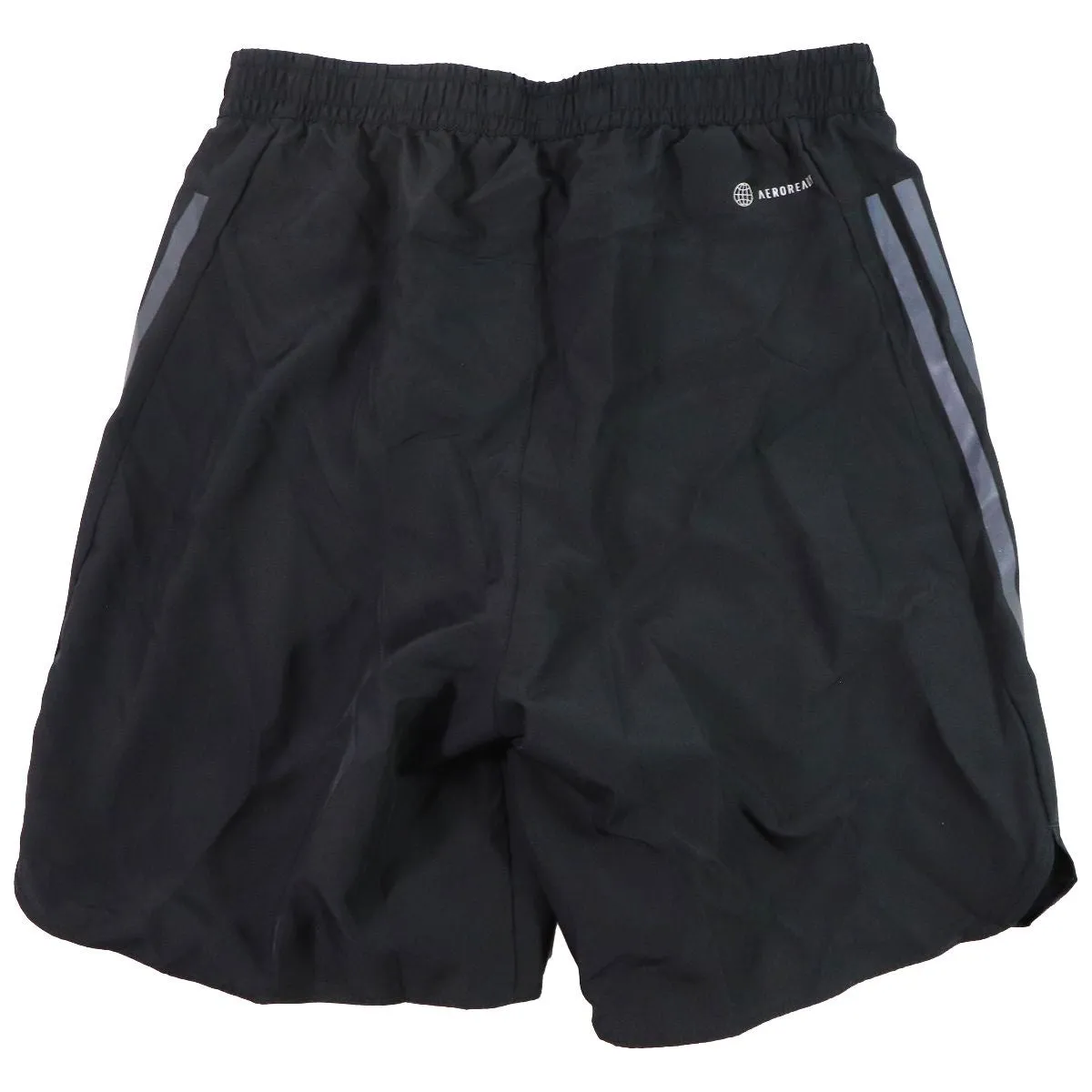 adidas Mens 7-in Seam Run Icon Full Reflective 3-Stripes Shorts - Black / Size S