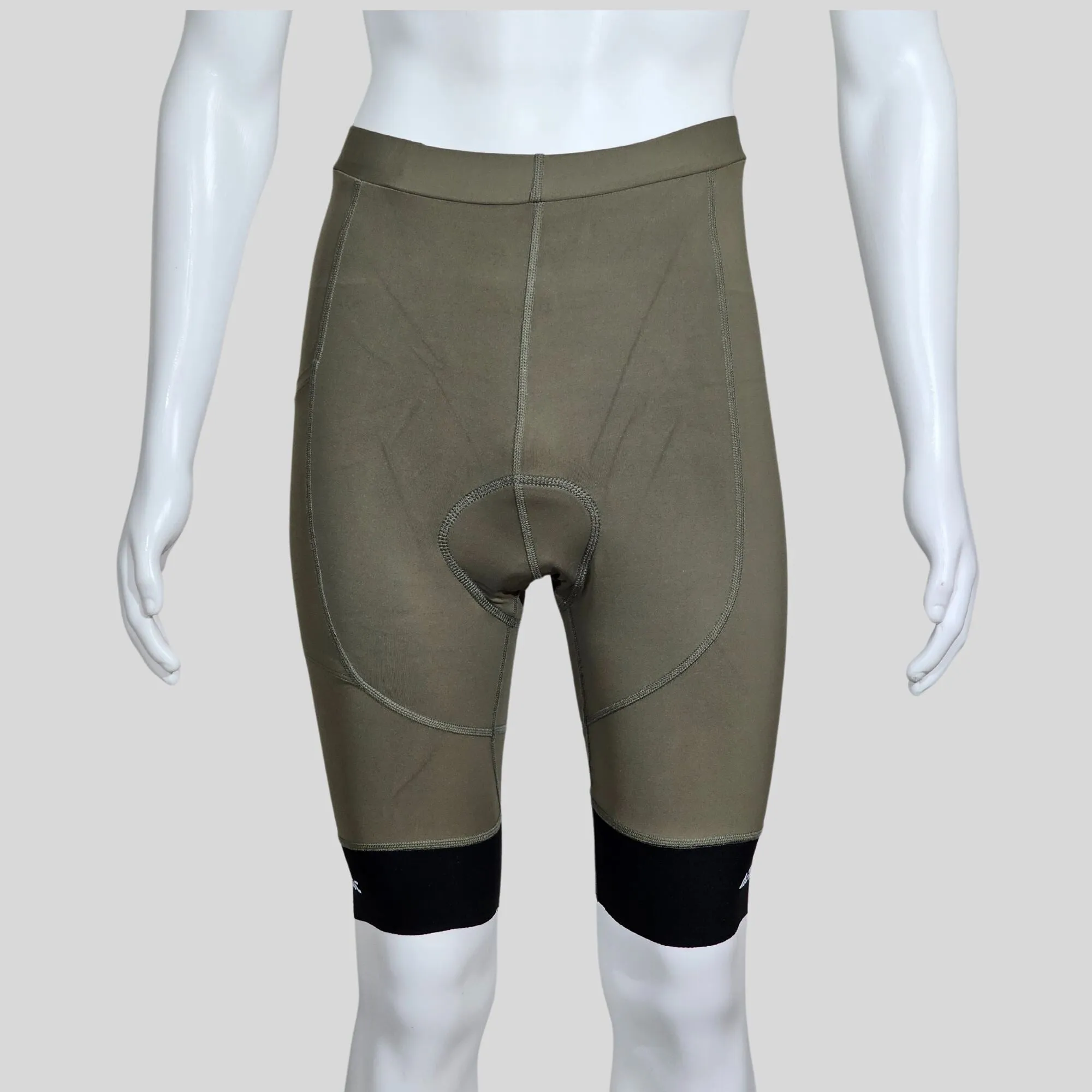 Aerodoc Ignite Dusky Green Cycling Bibshorts with Reflective Zipper, Power Band, and 2 Pockets