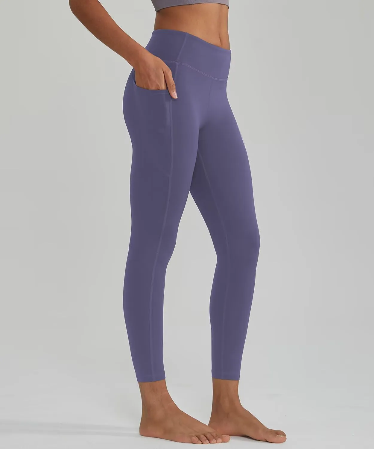 ALONG FIT High Waisted Leggings with Pockets, Tummy Control Workout Leggings for Women 25 Soft Yoga Pants Gym Sport Lounge