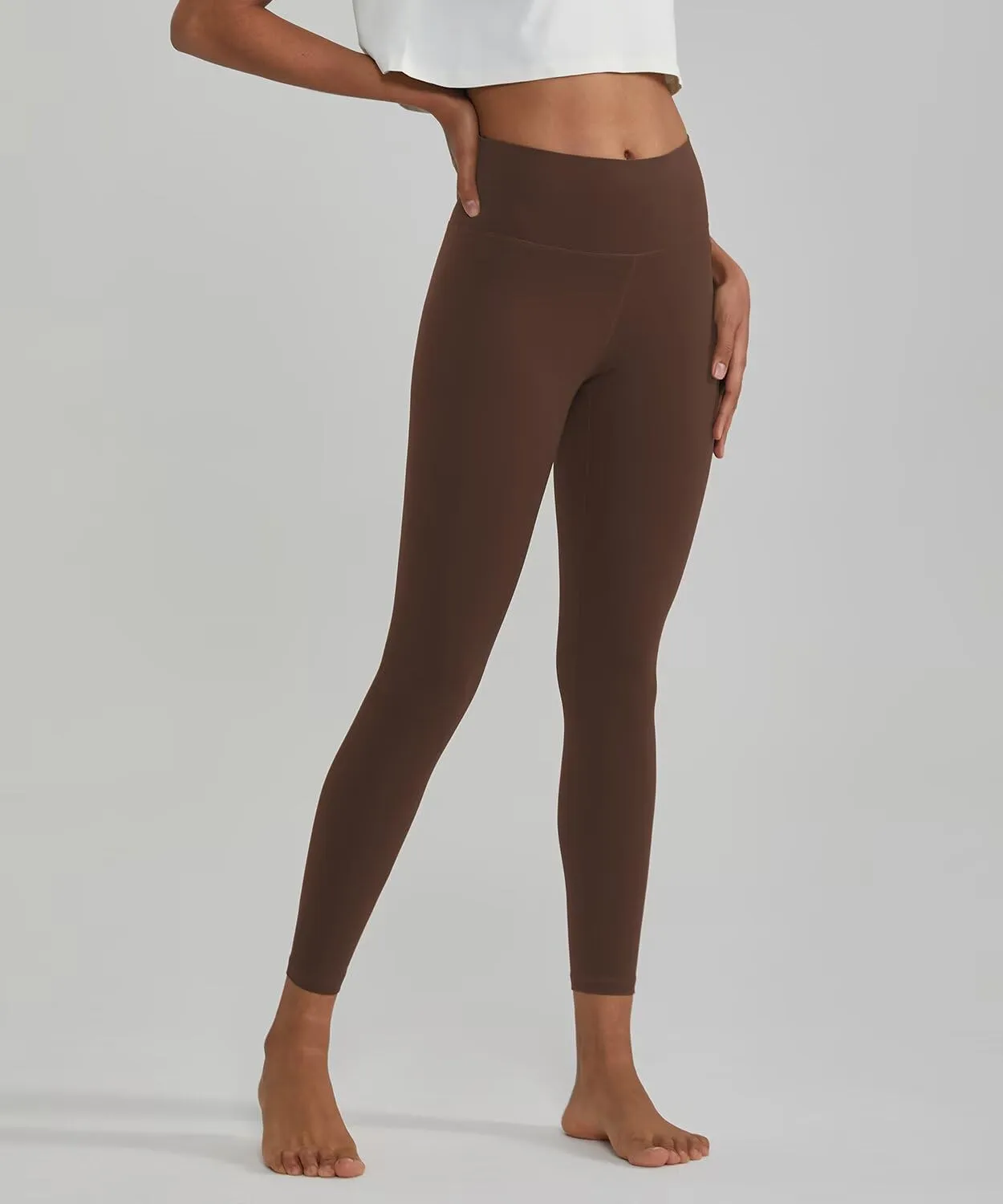 ALONG FIT High Waisted Leggings with Pockets, Tummy Control Workout Leggings for Women 25 Soft Yoga Pants Gym Sport Lounge
