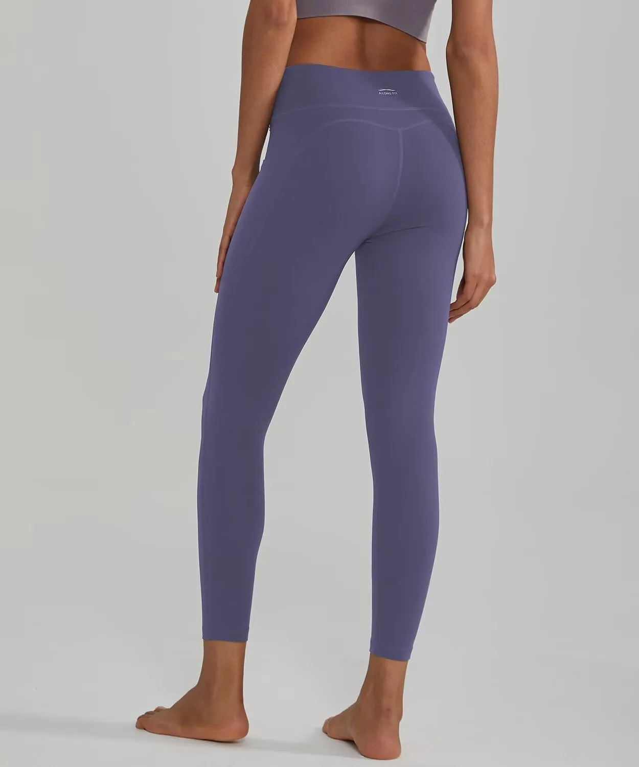 ALONG FIT High Waisted Leggings with Pockets, Tummy Control Workout Leggings for Women 25 Soft Yoga Pants Gym Sport Lounge