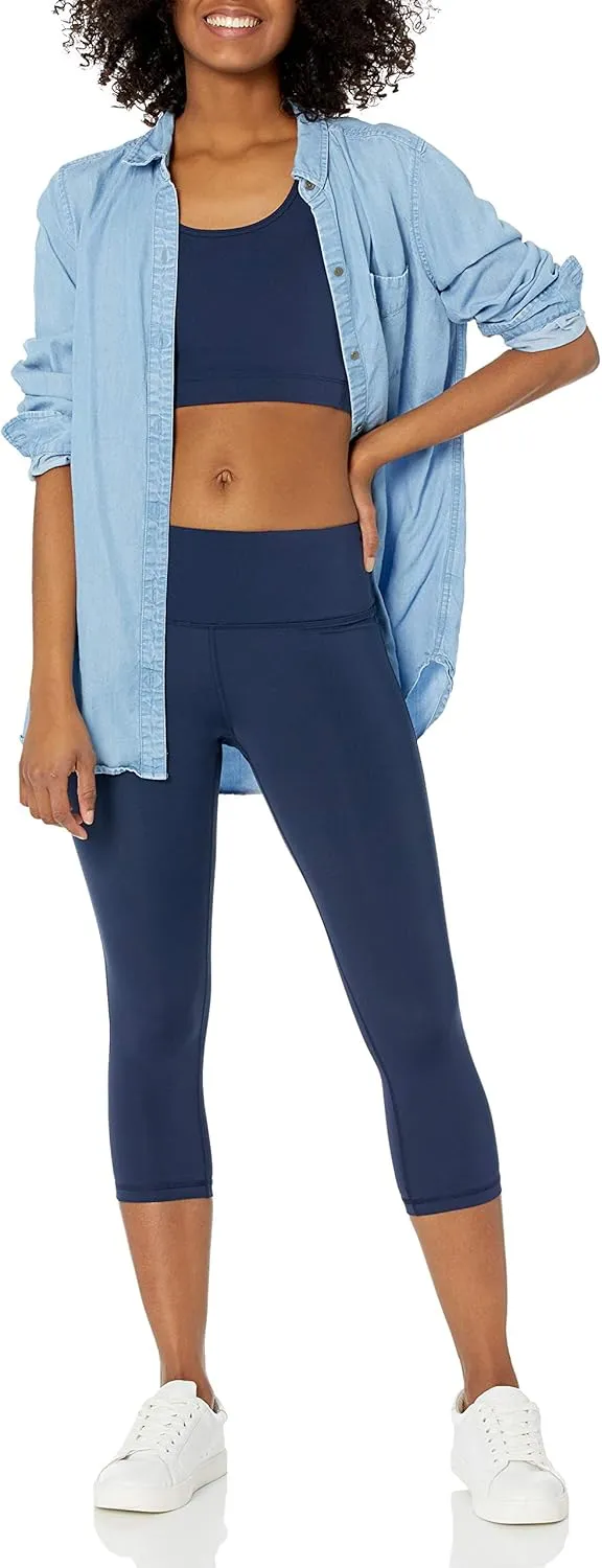 Amazon Essentials Short Leggings for Women, Active Sculpt, Mid Rise Capri
