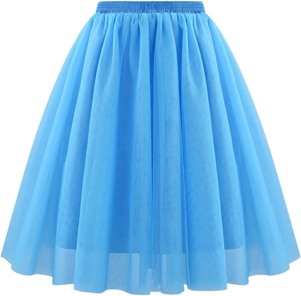 AMDBEL Womens Skirts Midi Length,Midi Length Party Tutu Skirts Women's Tulle Skirts Elastic Waist Layered Puffy Fairy Skirts