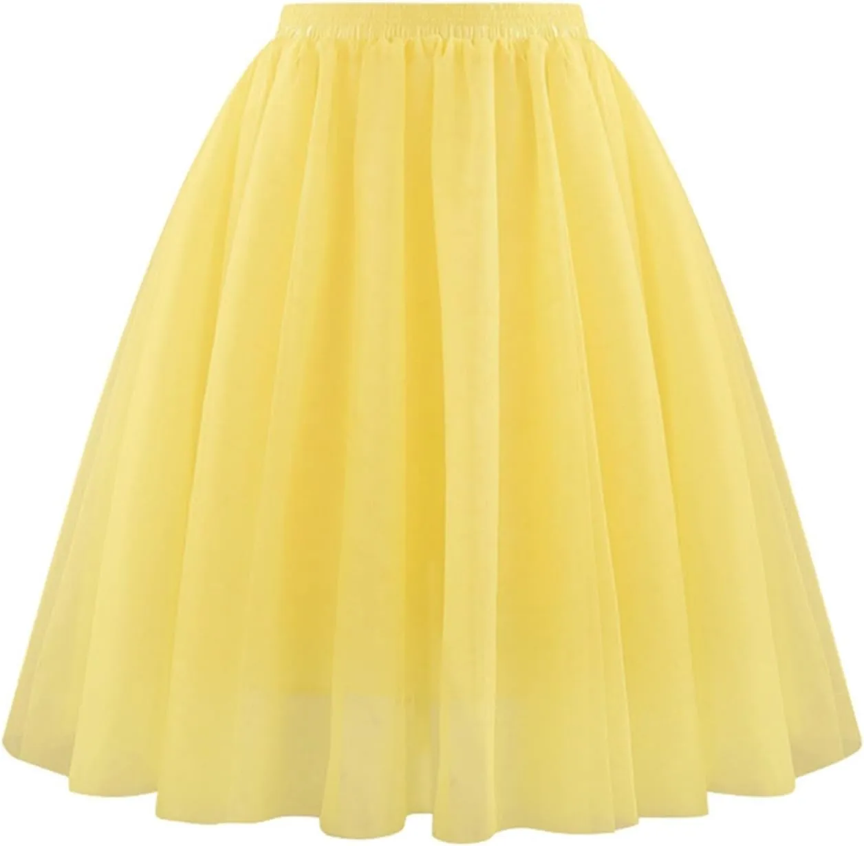 AMDBEL Womens Skirts Midi Length,Midi Length Party Tutu Skirts Women's Tulle Skirts Elastic Waist Layered Puffy Fairy Skirts