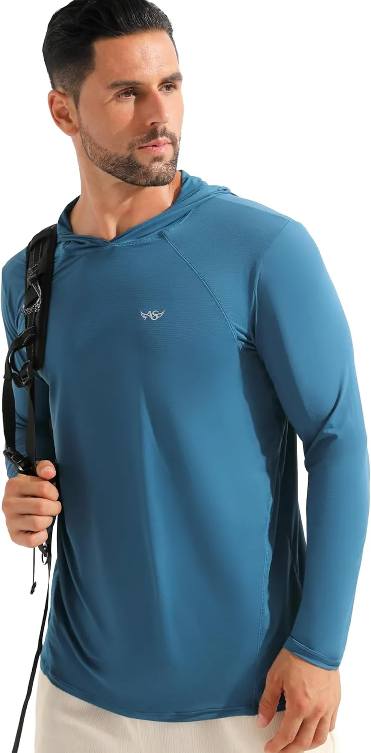 Angel season Men's Rash Guard Shirts UPF 50  Long Sleeve Swim Shirts Quick Dry UV Sun Protection Lightweight