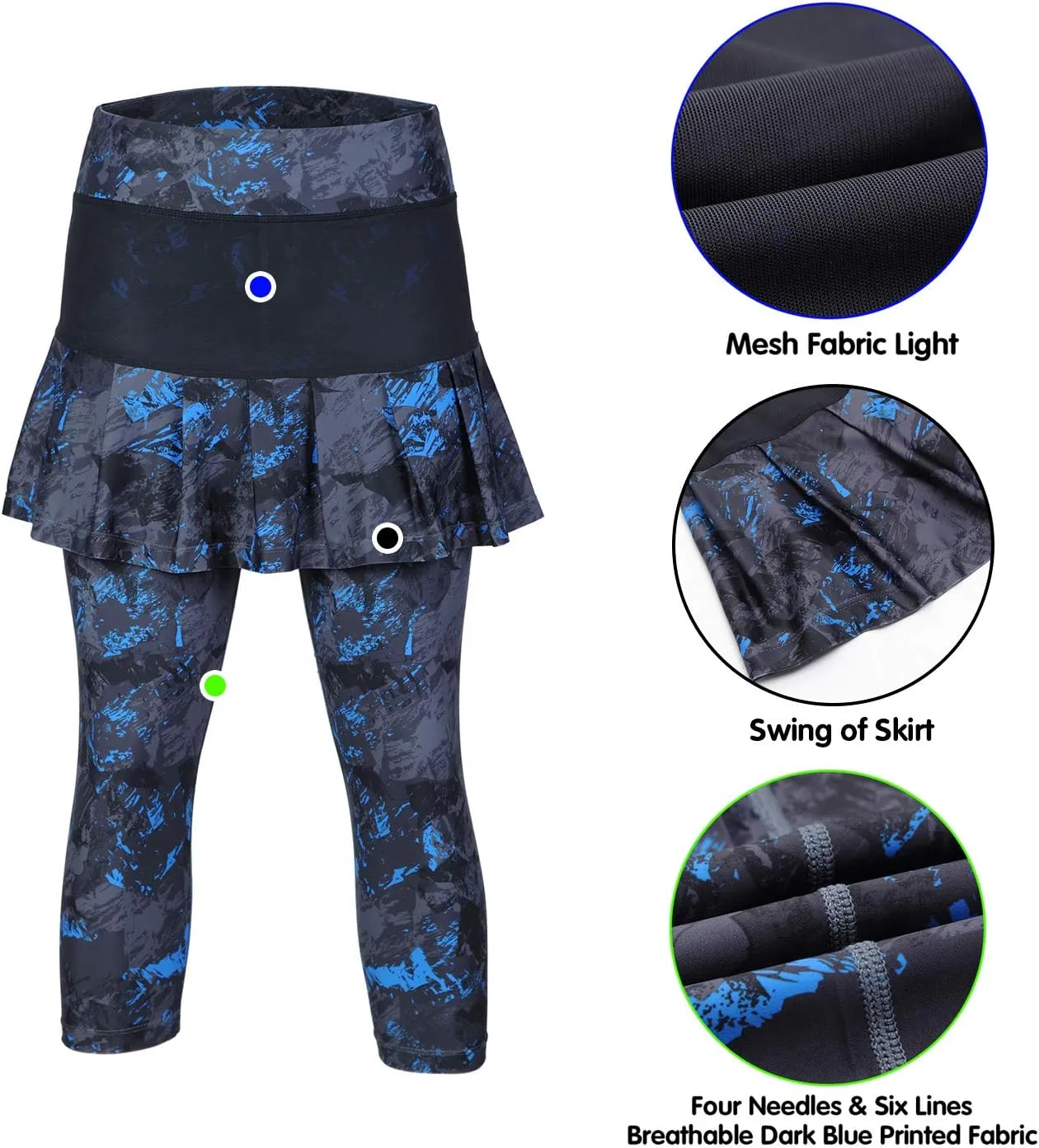 ANIVIVO Skirted Legging for Women, Yoga Legging with Skirts &Women Tennis Leggings Clothes Pockets