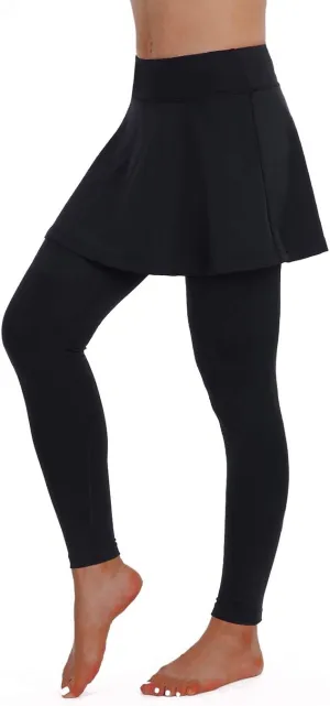 ANIVIVO Skirted Legging for Women, Yoga Legging with Skirts &Women Tennis Leggings Clothes Pockets