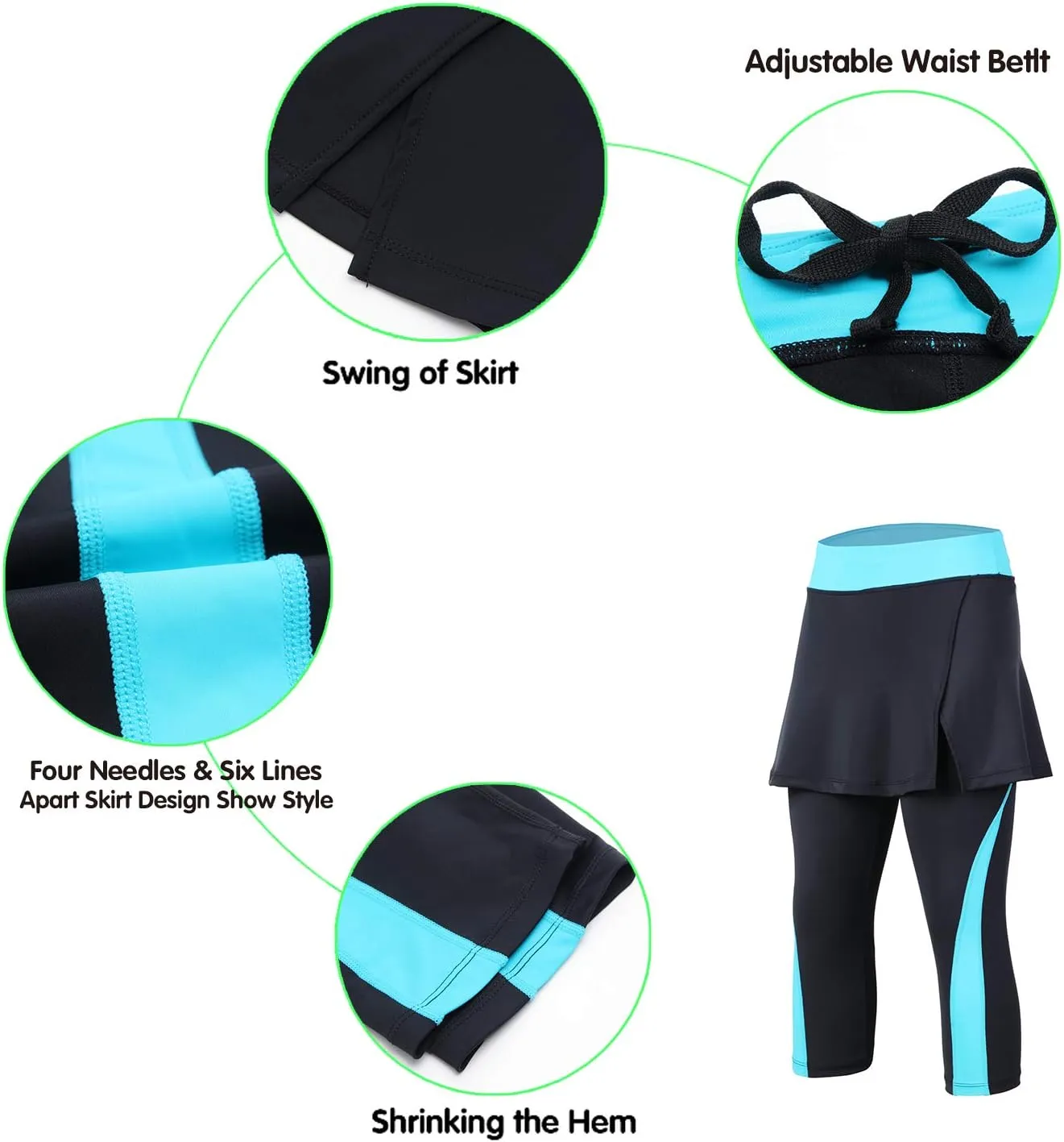 ANIVIVO Skirted Legging for Women, Yoga Legging with Skirts &Women Tennis Leggings Clothes Pockets