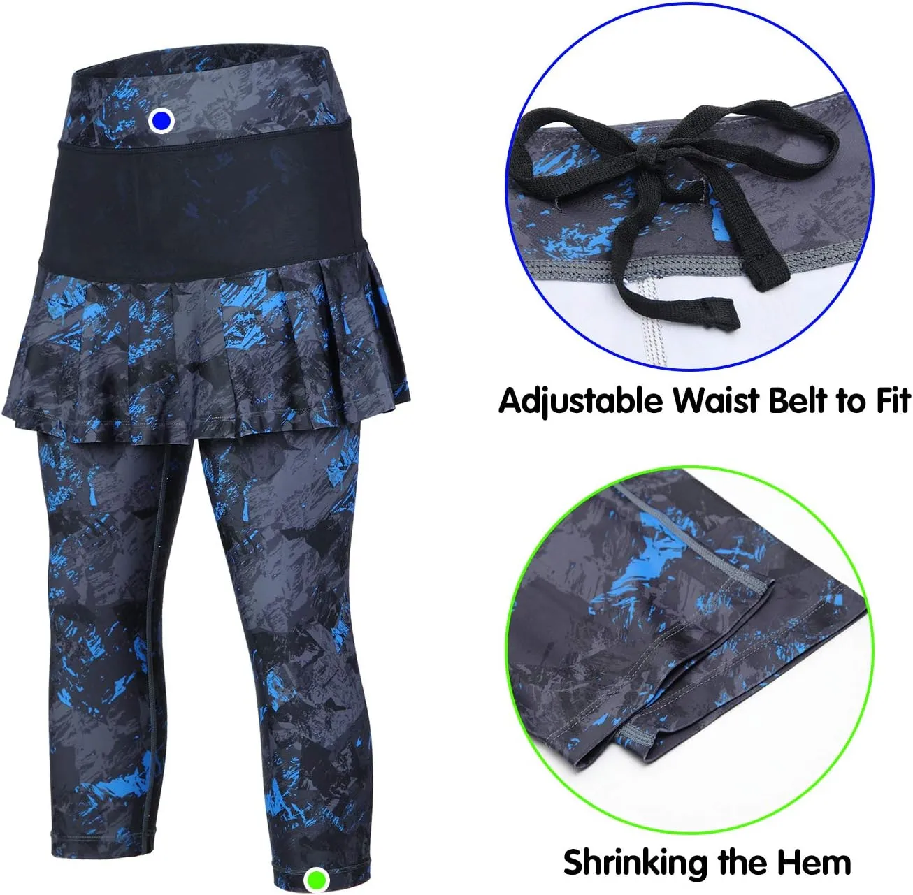 ANIVIVO Skirted Legging for Women, Yoga Legging with Skirts &Women Tennis Leggings Clothes Pockets