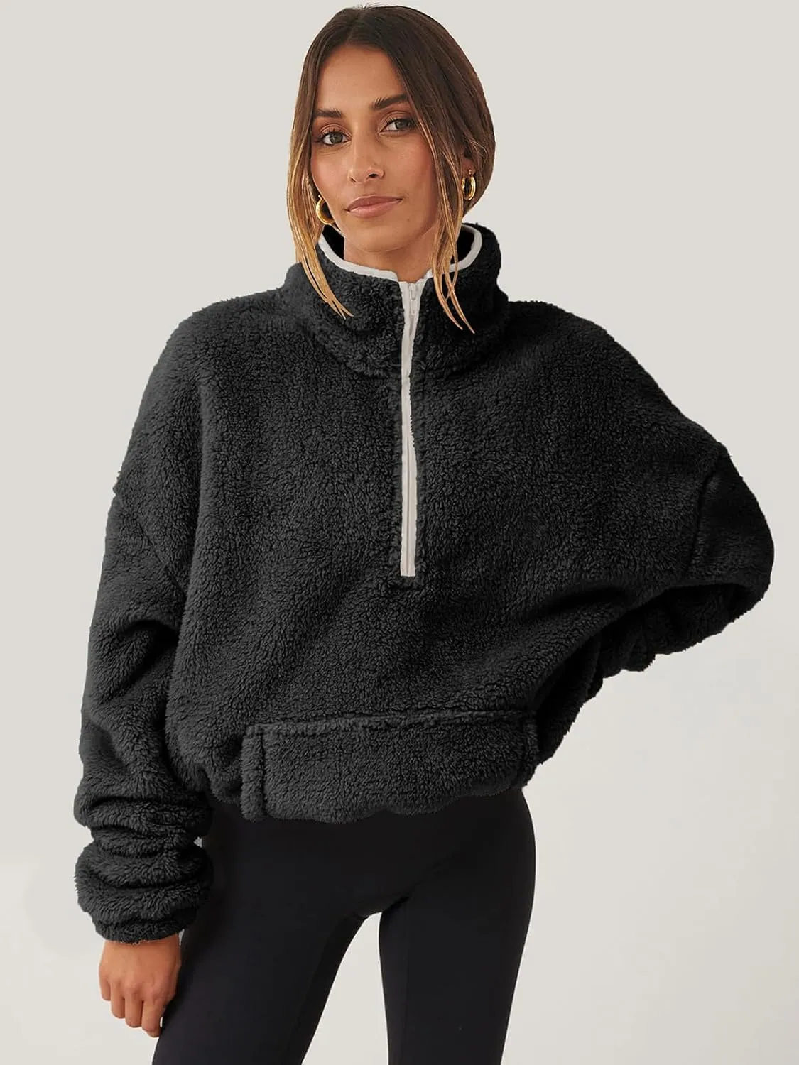 ANRABESS Womens Zip Up Hoodies Cropped Sweatshirts Fall Outfits Casual Hooded Pullover Sweaters Tops Winter Clothes 2024