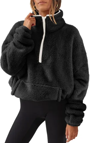 ANRABESS Womens Zip Up Hoodies Cropped Sweatshirts Fall Outfits Casual Hooded Pullover Sweaters Tops Winter Clothes 2024
