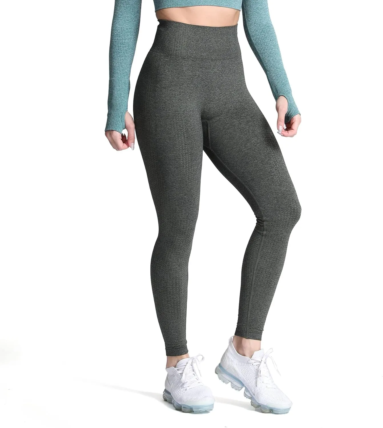 Aoxjox Women's High Waist Workout Gym Vital Seamless Leggings Yoga Pants