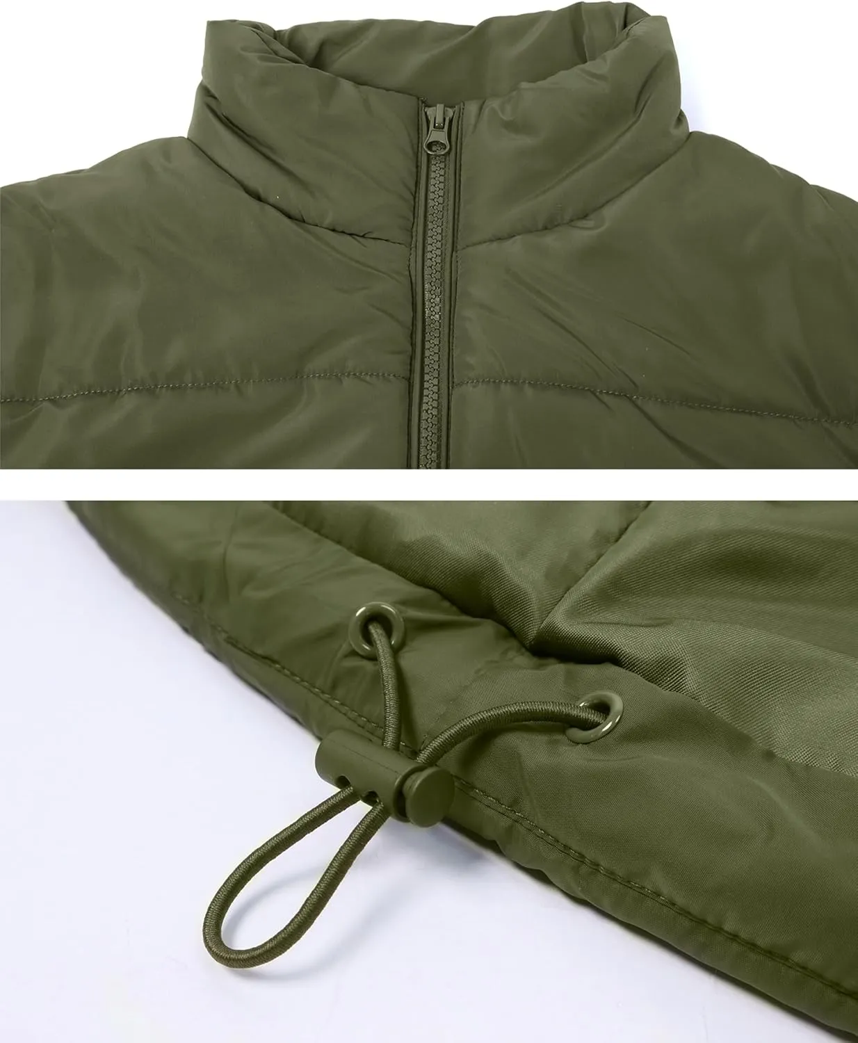 APAFES Women Winter Oversized Puffer Vest Lightweight Stand Collar Flysleeve Insulated Padded Puffy Jackets Coat with Pockets