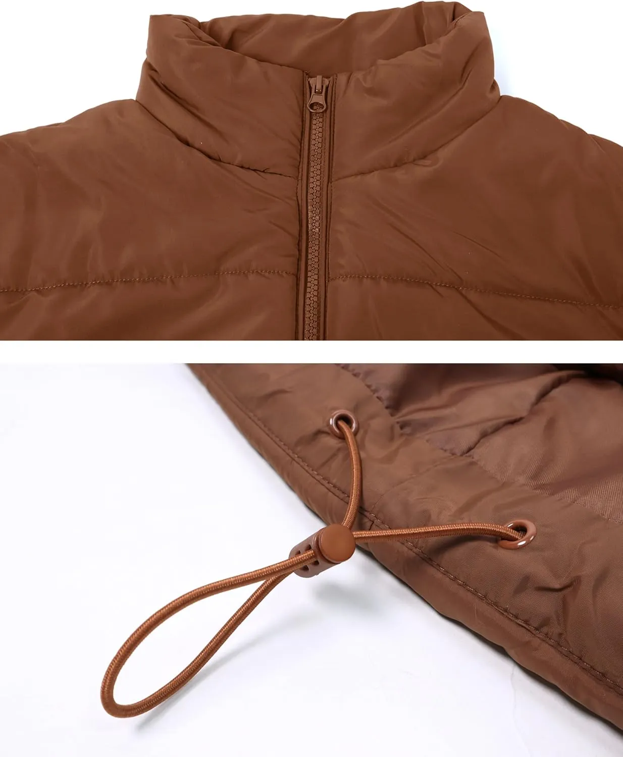 APAFES Women Winter Oversized Puffer Vest Lightweight Stand Collar Flysleeve Insulated Padded Puffy Jackets Coat with Pockets