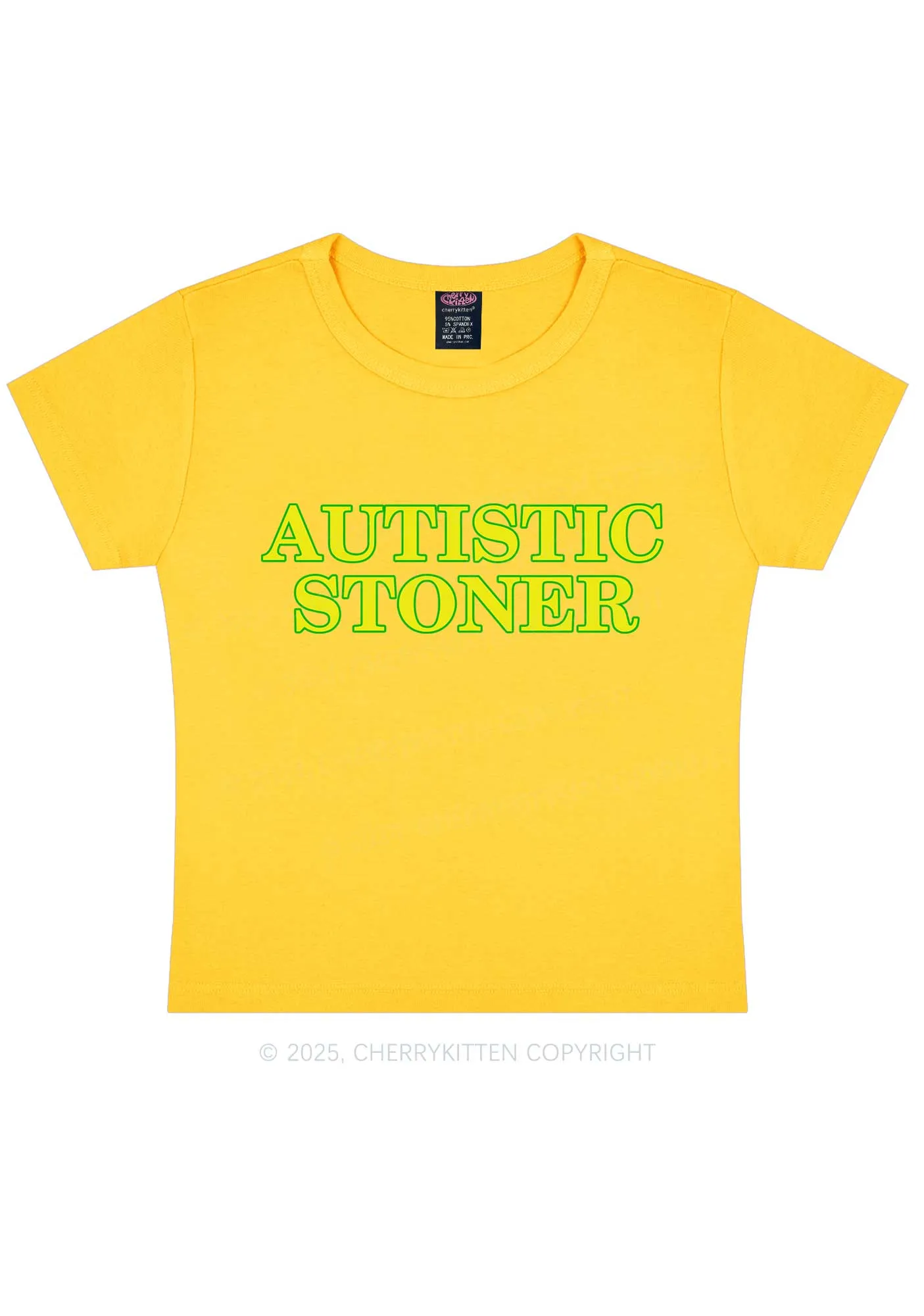Autistic Stoner Y2K Baby Tee Cherrykitten