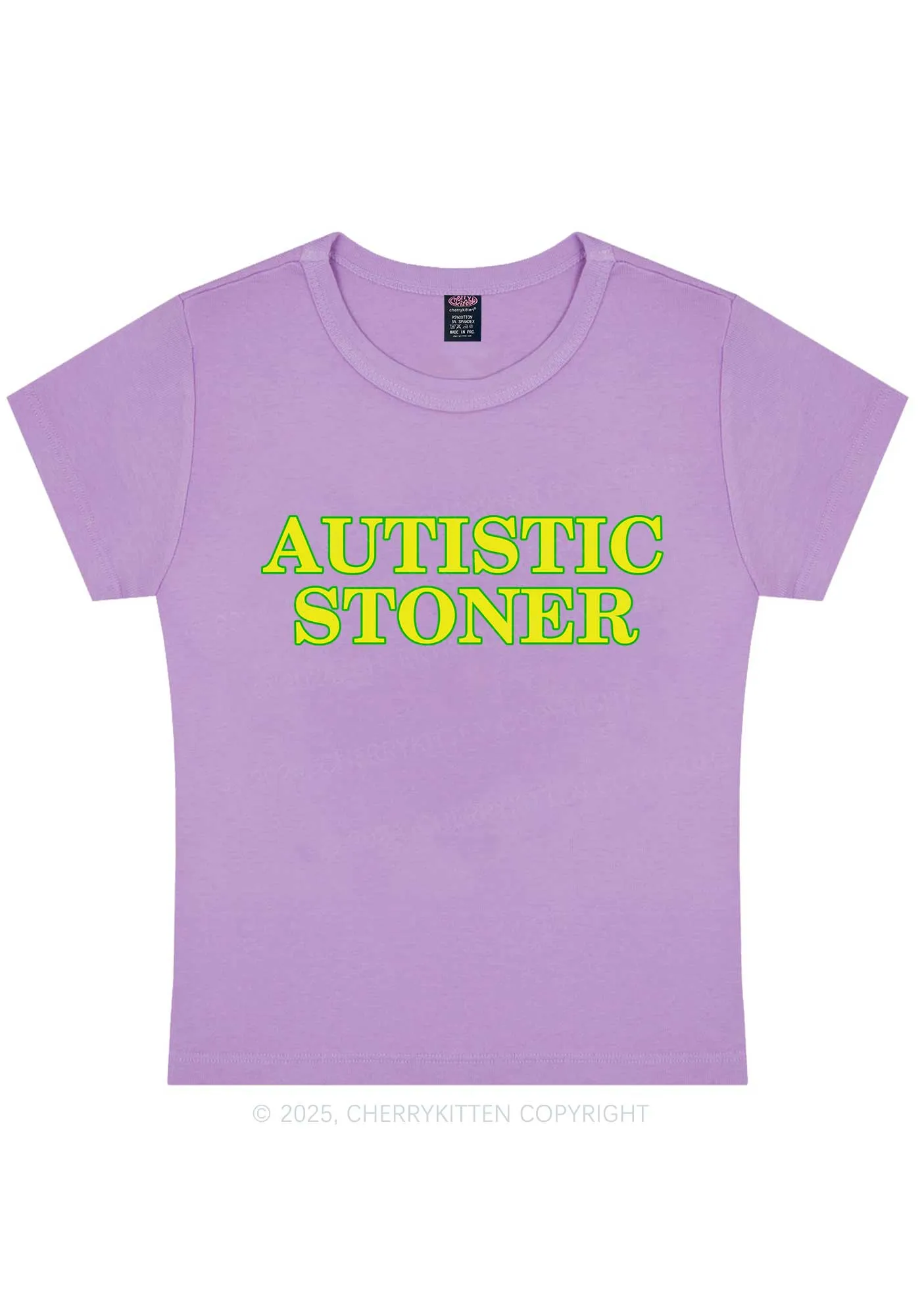 Autistic Stoner Y2K Baby Tee Cherrykitten