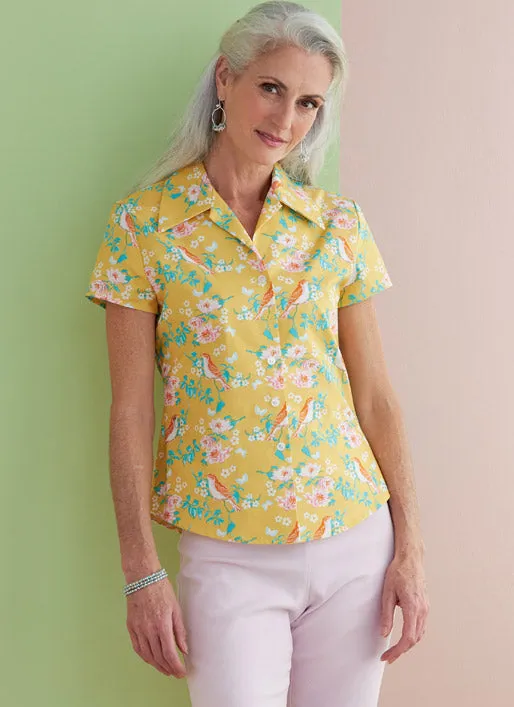 B6753 Misses'/Misses' Petite Button-Down Shirts