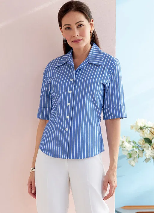 B6753 Misses'/Misses' Petite Button-Down Shirts