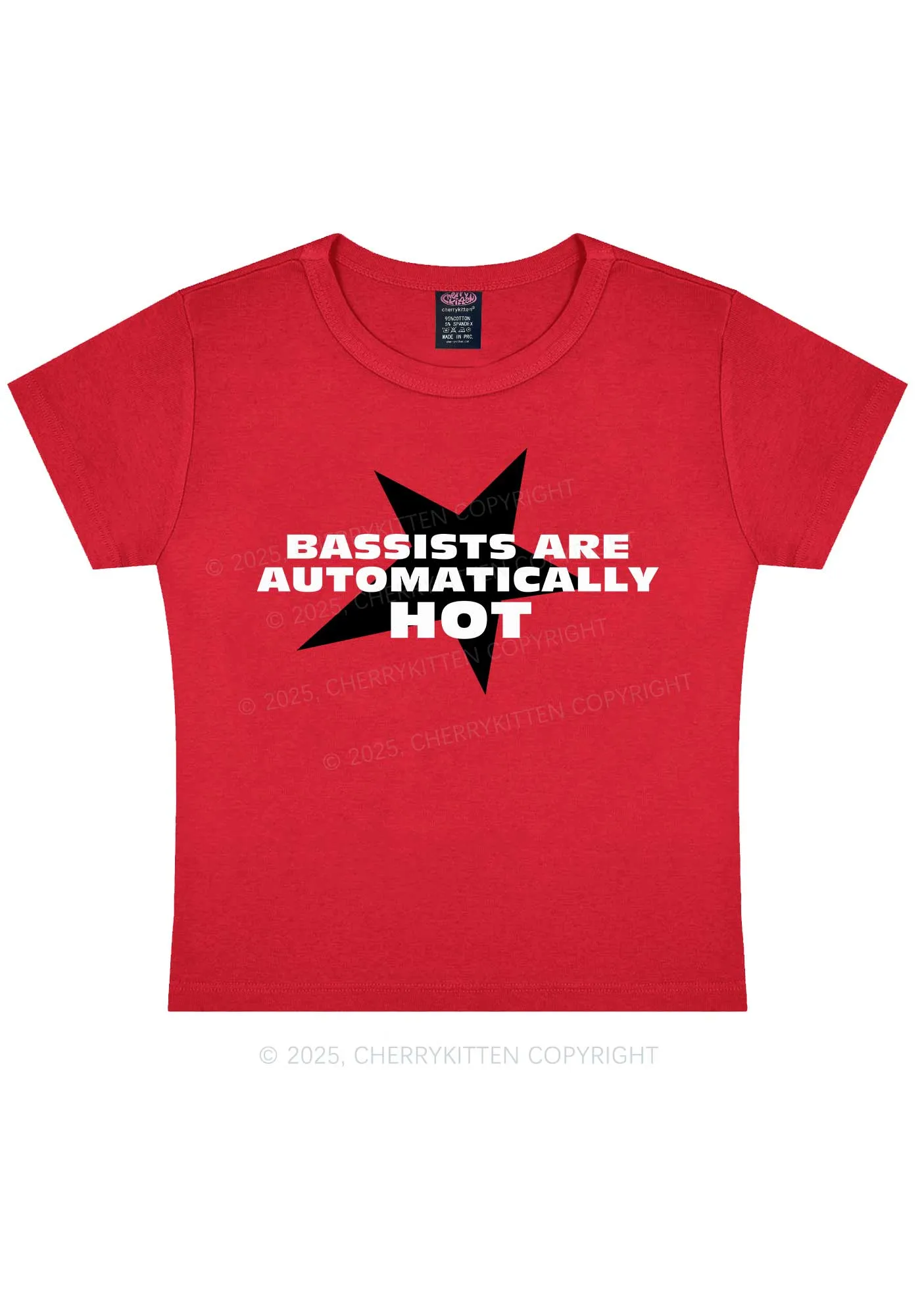 Bassists Are Automatically Hot Y2K Baby Tee Cherrykitten
