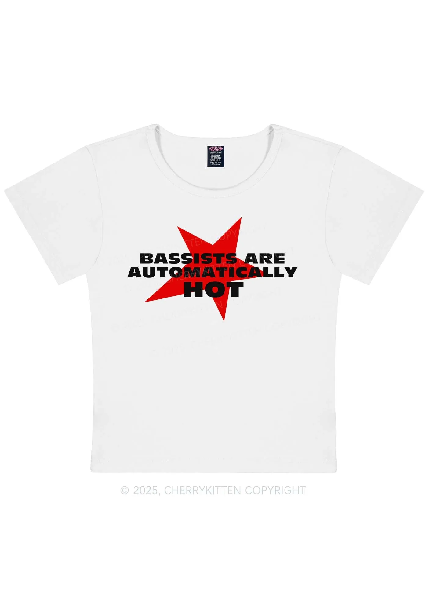 Bassists Are Automatically Hot Y2K Baby Tee Cherrykitten