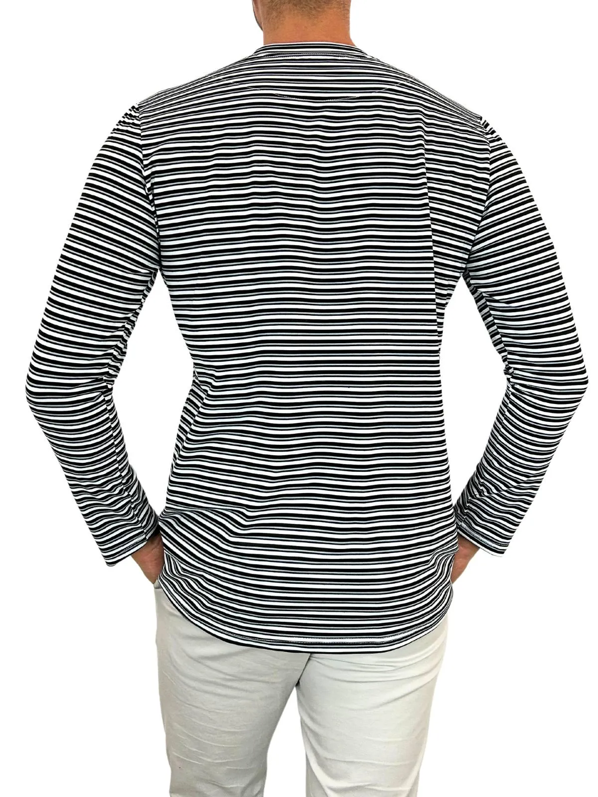 Bermuda Stripe Cotton L/S Tee - Black/Grey