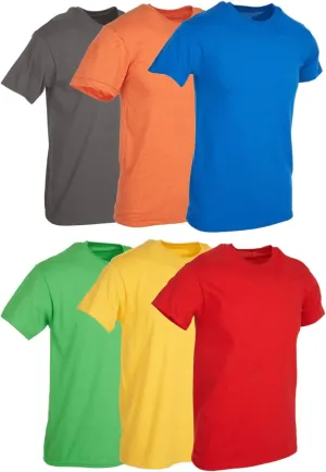 BILLIONHATS 6 Packs of Bulk Men's T-Shirts Eversoft Cotton Regular Fit Short Sleeve Crew Neck Lightweight T-Shirt Tees