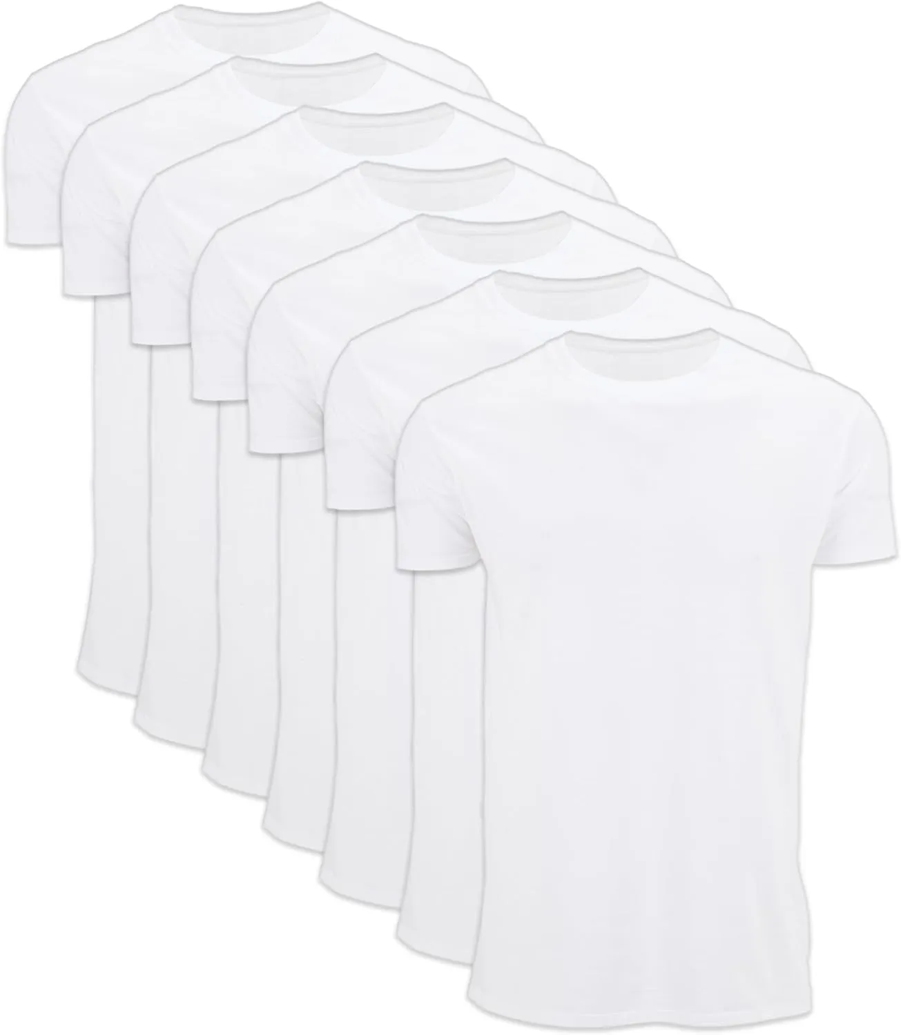 BILLIONHATS 6 Packs of Bulk Men's T-Shirts Eversoft Cotton Regular Fit Short Sleeve Crew Neck Lightweight T-Shirt Tees