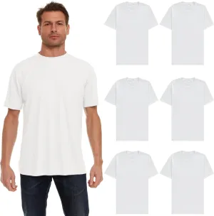 BILLIONHATS 6 Packs of Bulk Men's T-Shirts Eversoft Cotton Regular Fit Short Sleeve Crew Neck Lightweight T-Shirt Tees