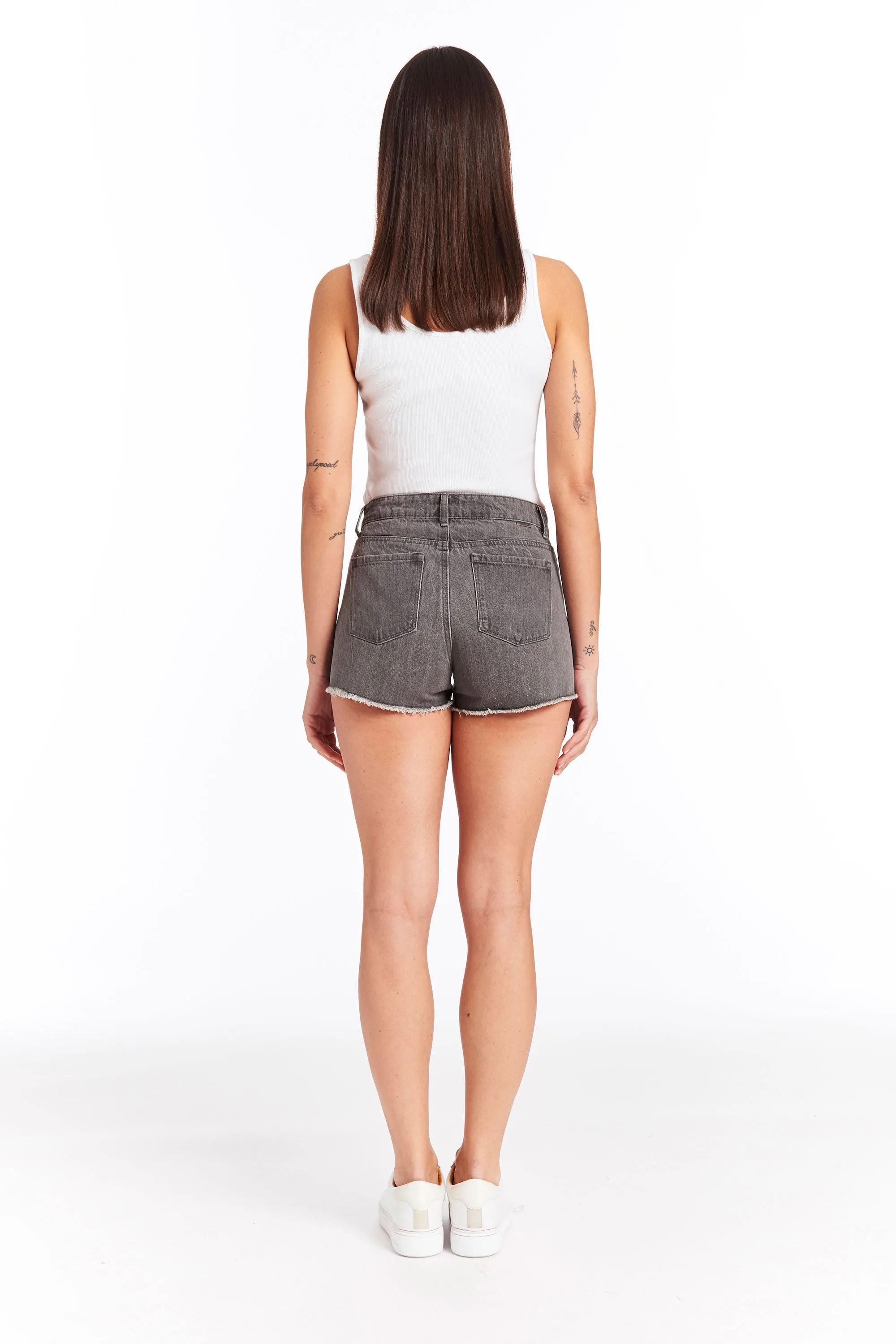 Brittany - Basic Five Pocket Fray Hem Short