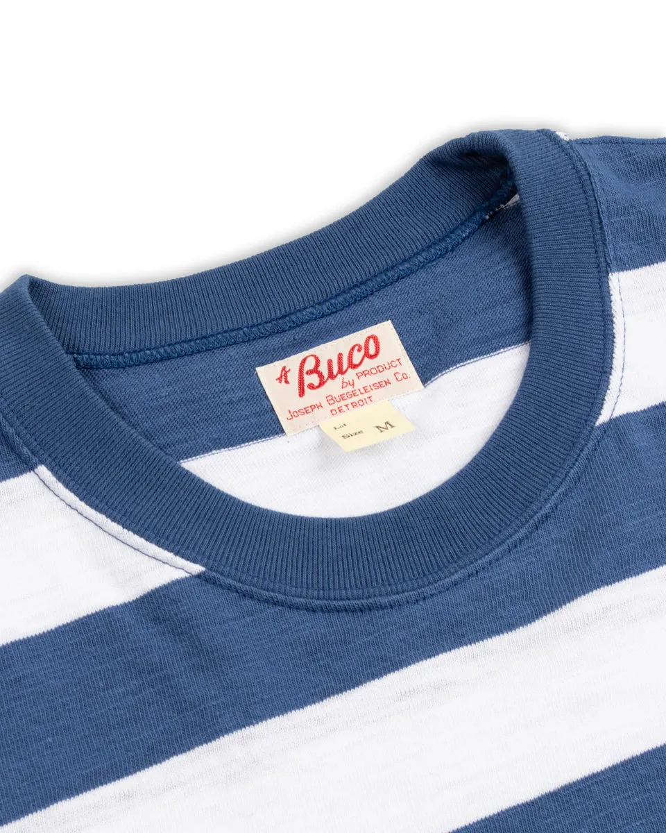 Buco Stripe Tee - White/Blue