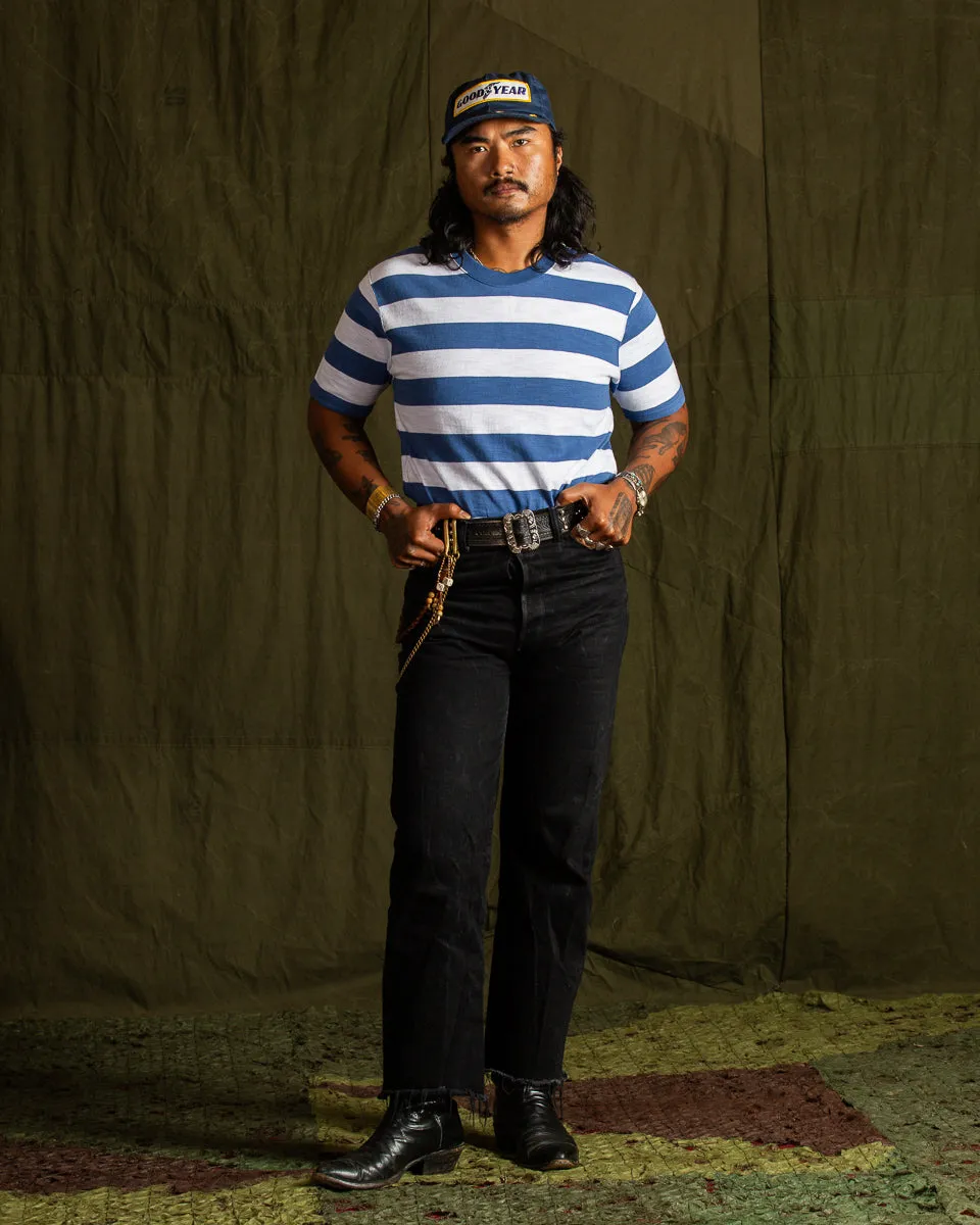 Buco Stripe Tee - White/Blue