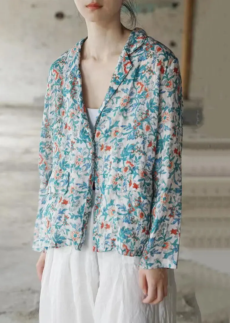 Button Print Cotton Coats Fall