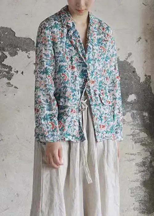 Button Print Cotton Coats Fall