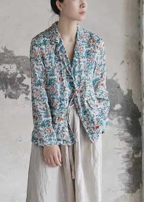 Button Print Cotton Coats Fall