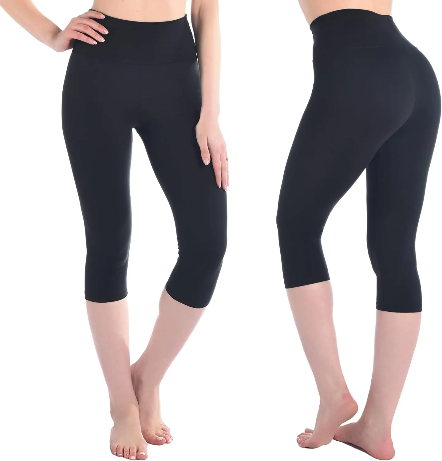 CADITEX High Waisted Capri Leggings for Women,Buttery Soft Workout Gym Pattern Yoga Pants