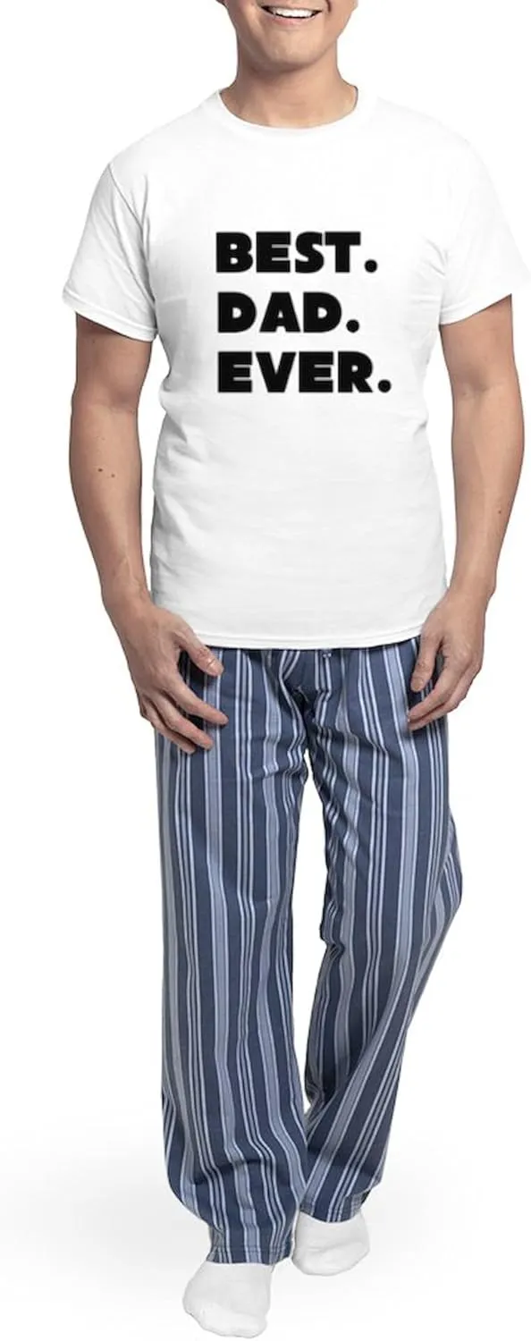 CafePress Best Dad Ever Pajamas Men's Novelty Light Pajama Set, Comfortable PJ Sleepwear