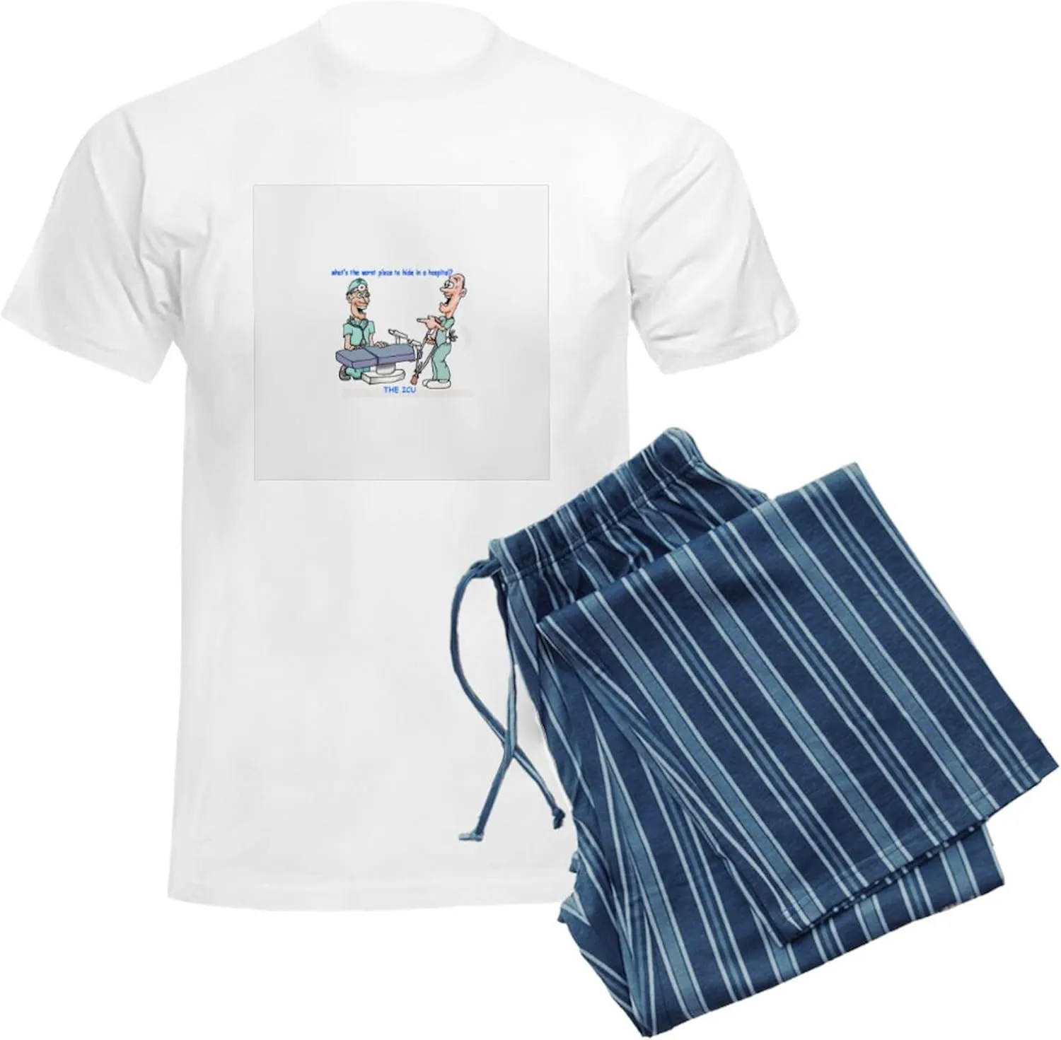 CafePress Hospital Humor Pajamas Men's Novelty Light Pajama Set, Comfortable PJ Sleepwear