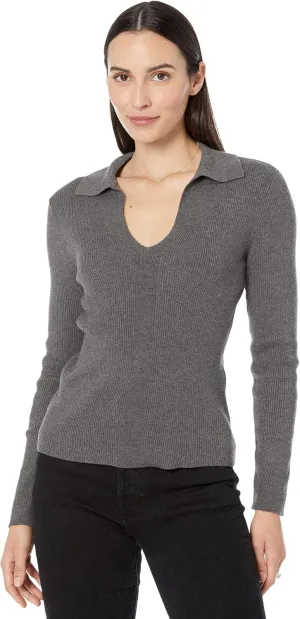 Calvin Klein Women's Johnny Collar V Neck Lightweight Long Sleeve Comfortable Sweater