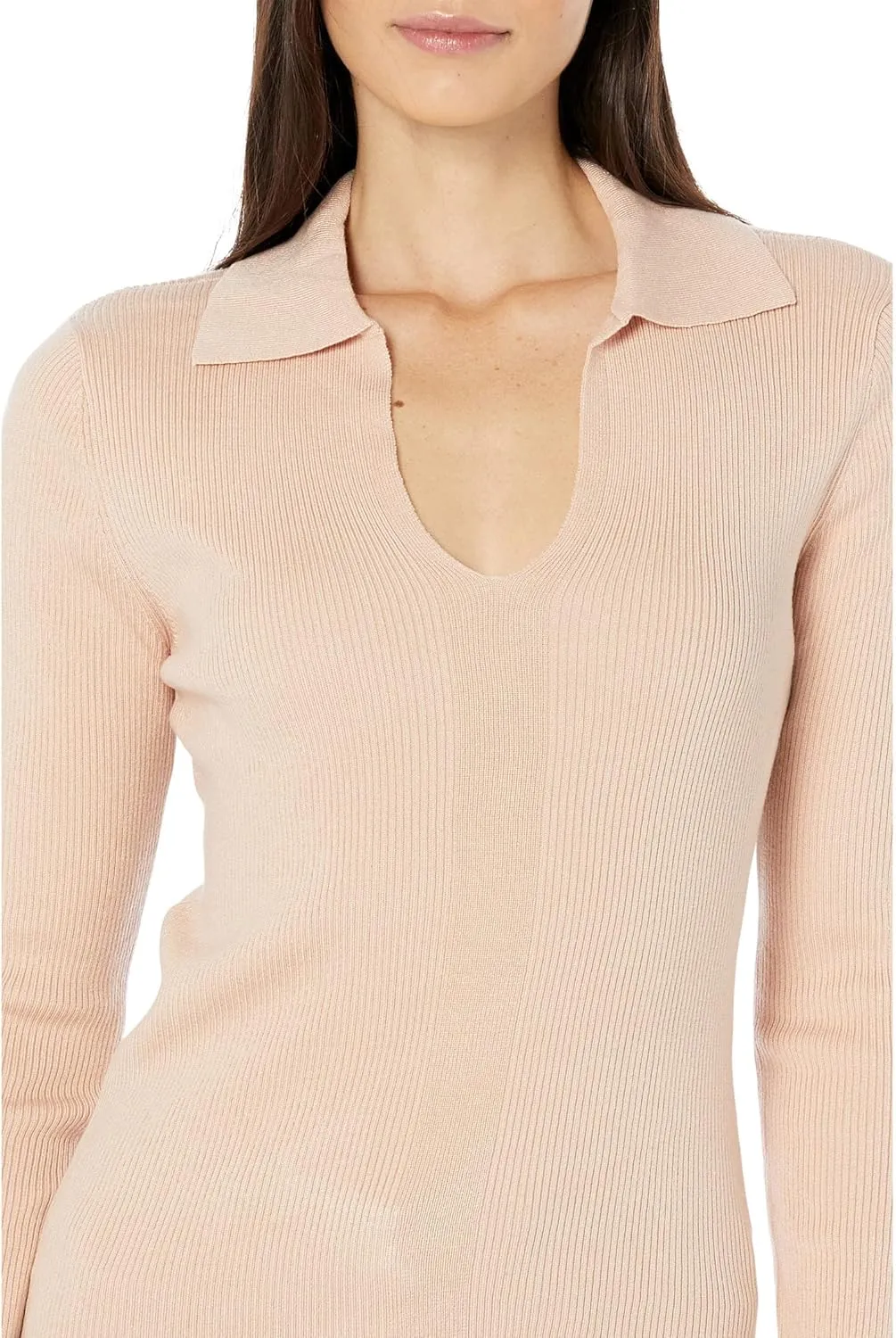 Calvin Klein Women's Johnny Collar V Neck Lightweight Long Sleeve Comfortable Sweater