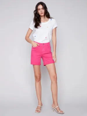 Charlie B Twill Roll Cuff Shorts
